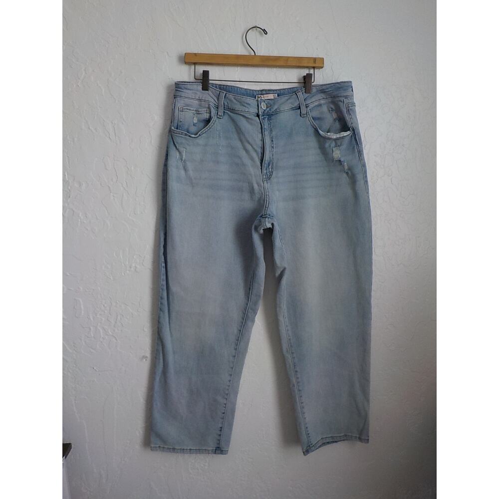 SO goods for life Light Blue Jeans Women sz 18/36W High Rise Straight Leg Denim
